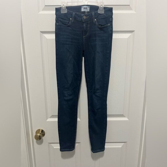 PAIGE Dark Blue Verdugo Ankle Skinny Jeans - Picture 1 of 8